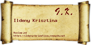 Ildeny Krisztina névjegykártya